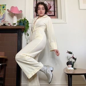 Vintage 1970s Fleece Disco Jumpsuit